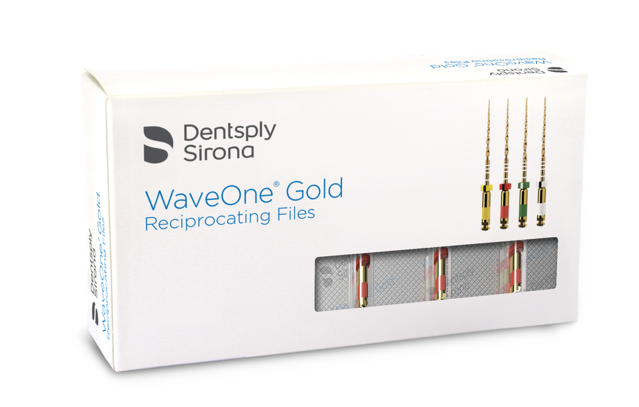 Packshot de limas de endodoncia WaveOne Gold
