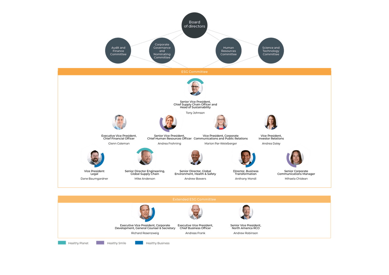 Organigrama del comité de ESG